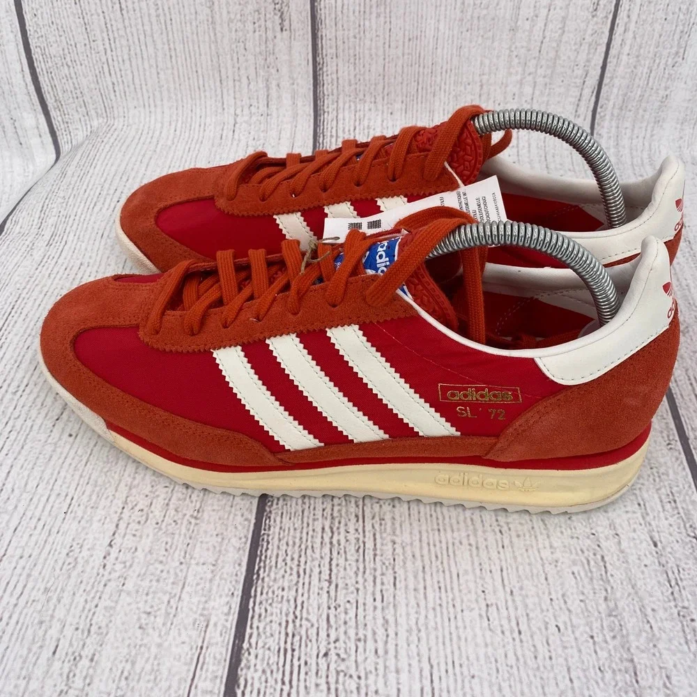 Adidas SL 72 RS Sneakers Mens 9.5 Red White Retro Low Top Trainers Shoes JH8642